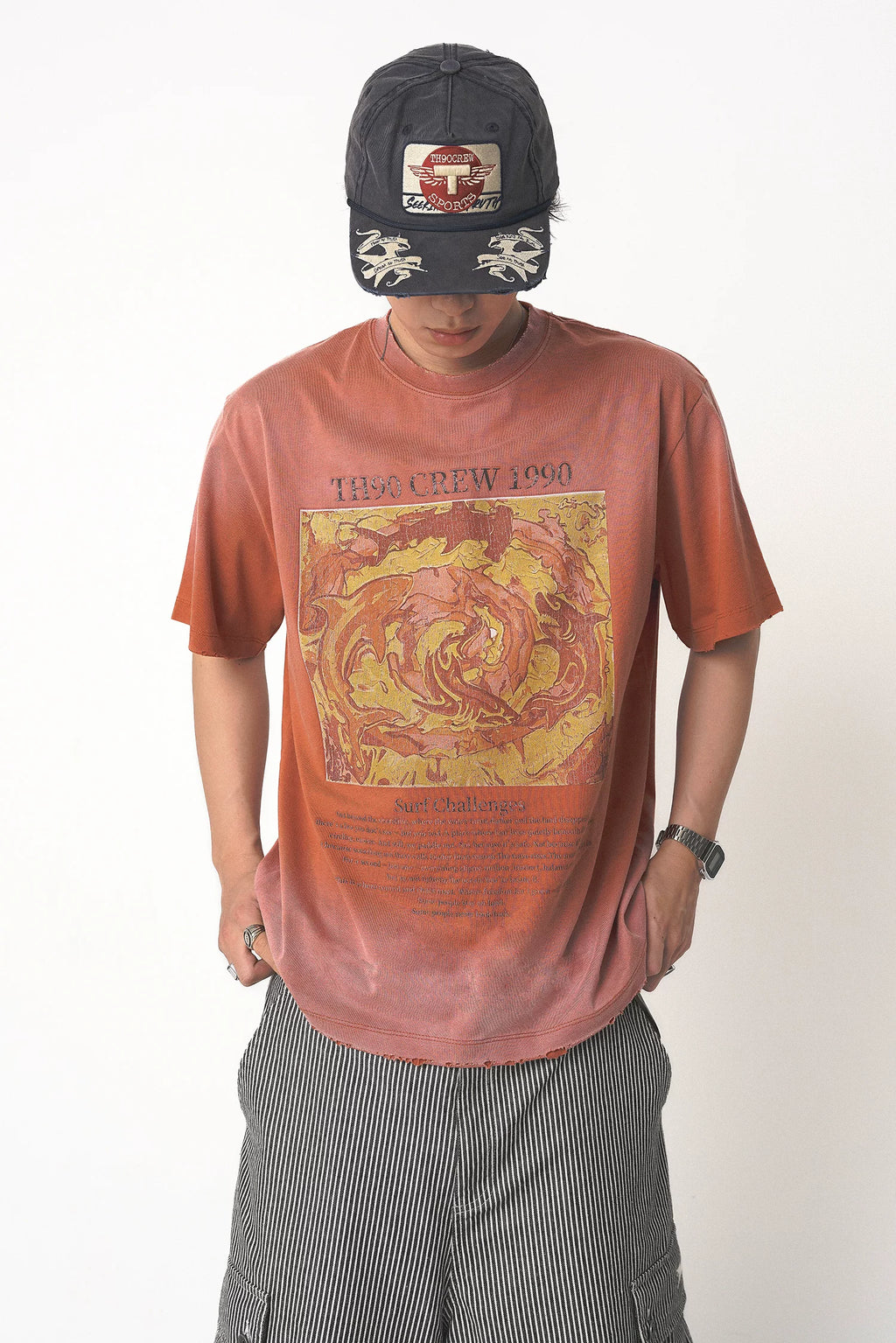 TH90 Retro Loose Crew Neck Tee