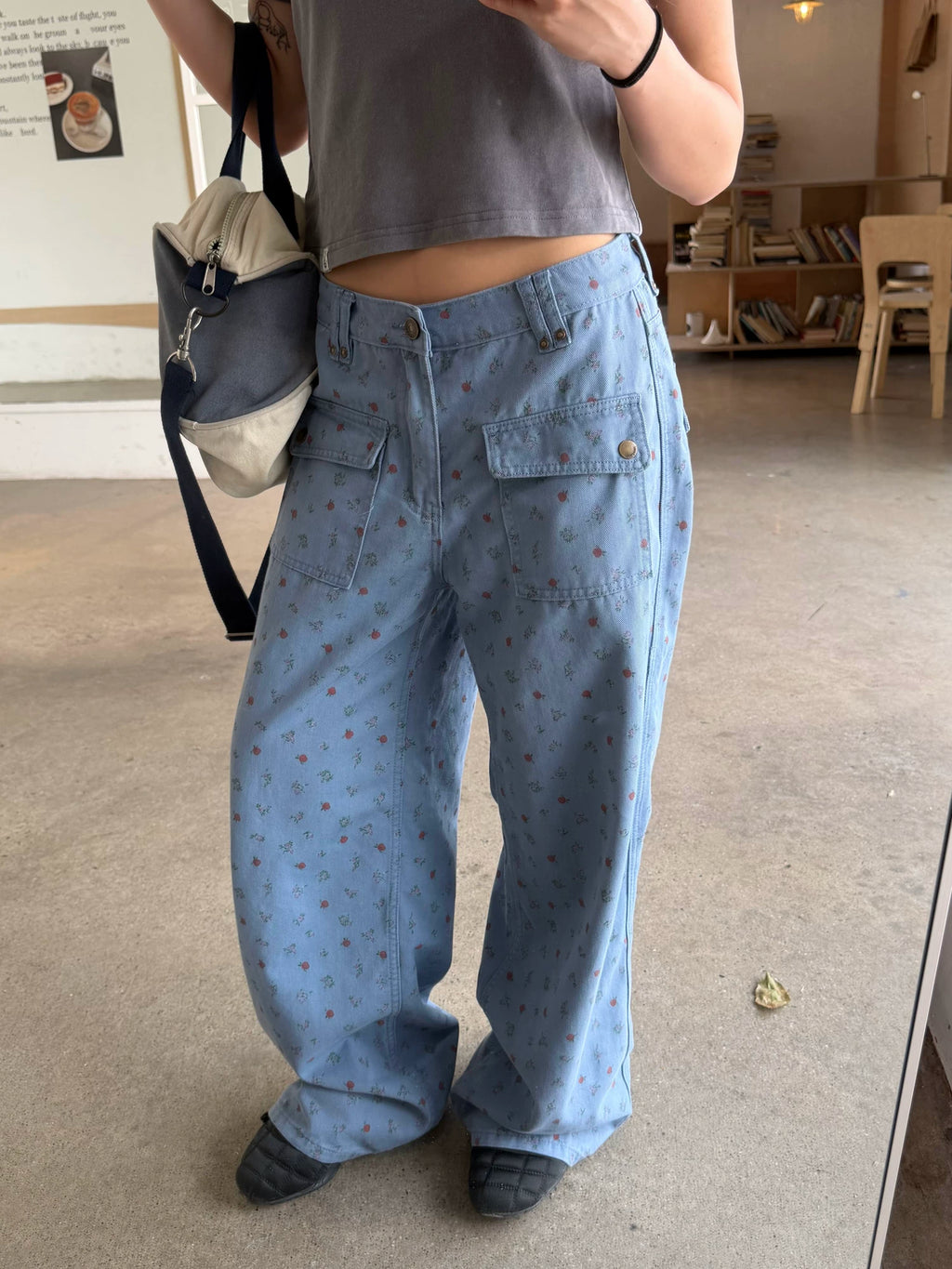 CCYE Floral Straight Versatile Drape Casual Pants