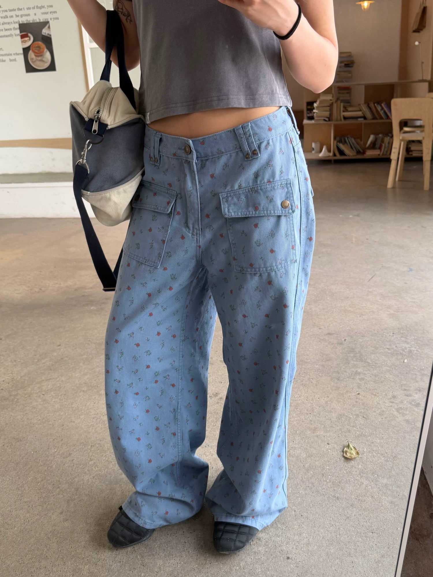 CCYE Floral Straight Versatile Drape Casual Pants