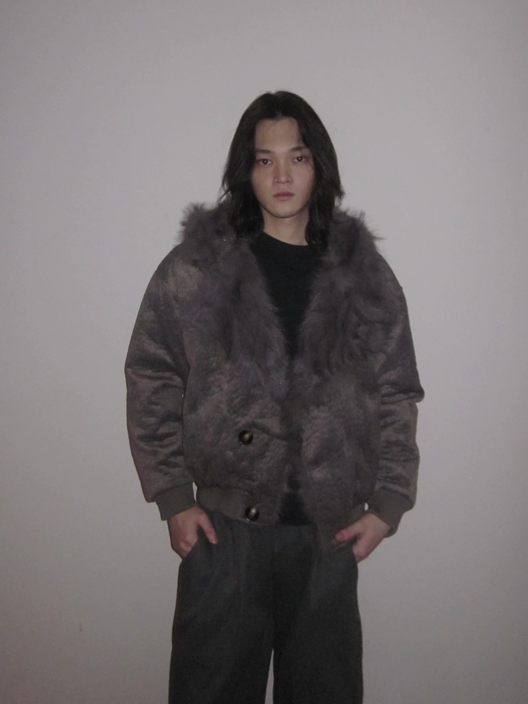 URRRGE Water Ripple Texture Seat Mountain Carving Fleece Jacket