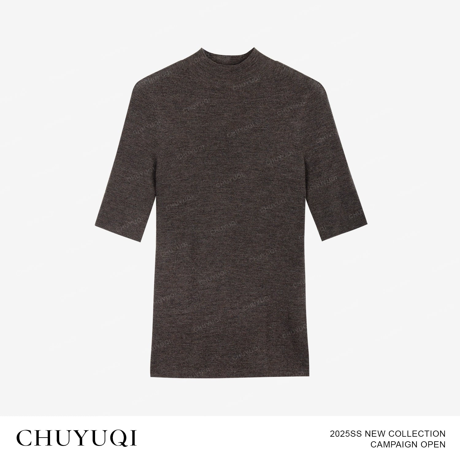 CHUYUQI Slim-fit Semi-turtleneck Bottomed Knitted Sweater