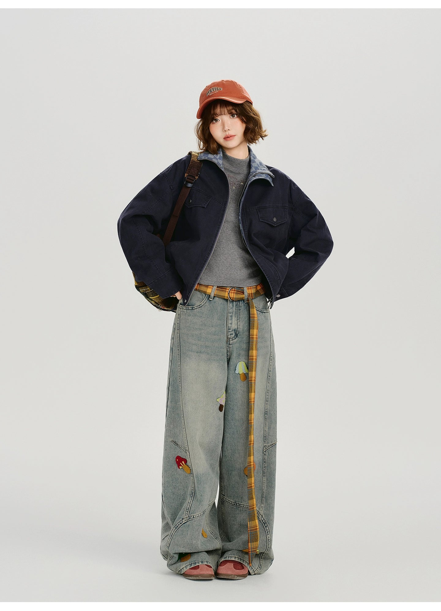 Girlyhalo Vintage Lapel Contrast Jacket
