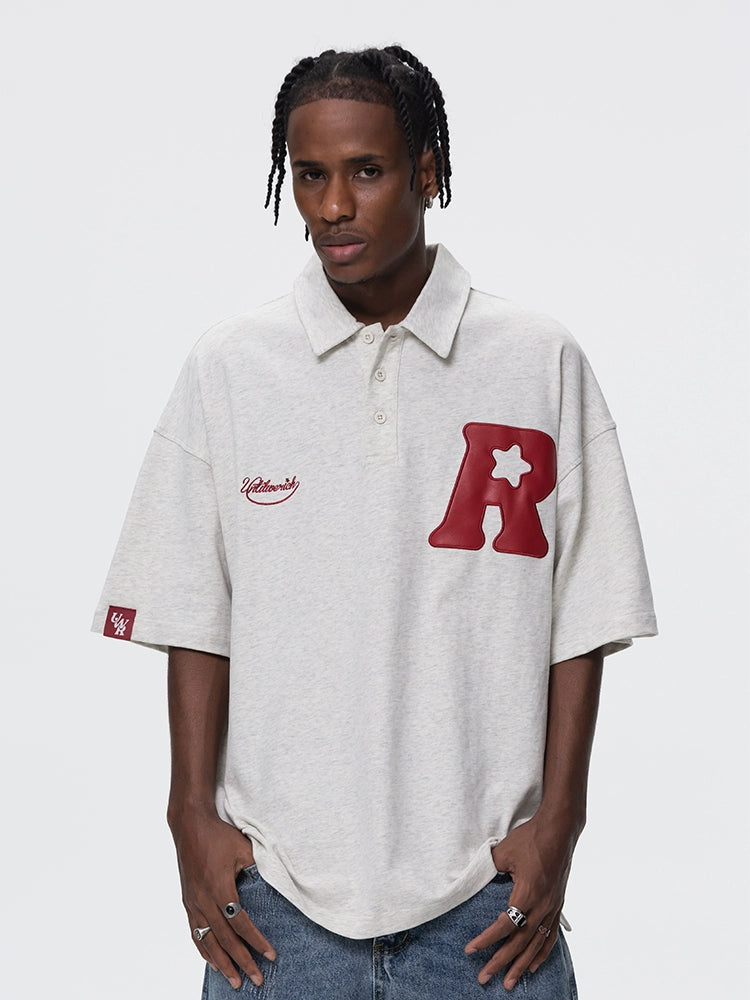 UNTILWERICH Vintage Polo Shirt Lapel Embroidered Tee