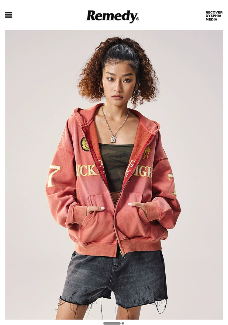 Remedy Vintage Embroidered Washed Hooded Sweater