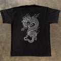 UPUPXIA Vintage Chinese Dragon Print Loose Tee