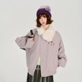 Girlyhalo Korean Fur Collar Padded Thick Coat