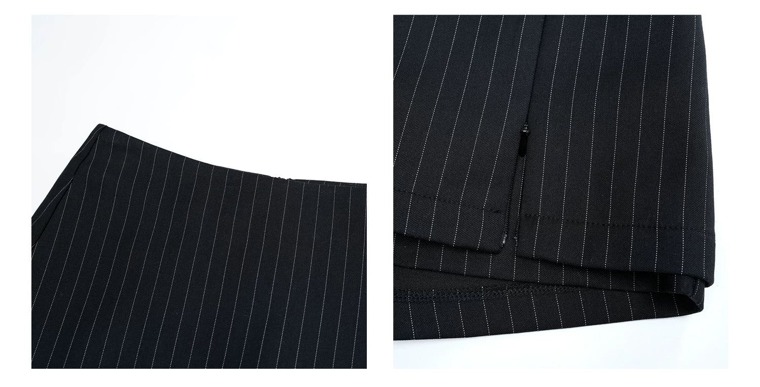 Audwyn Low Waist Striped Suit Skirt Pants