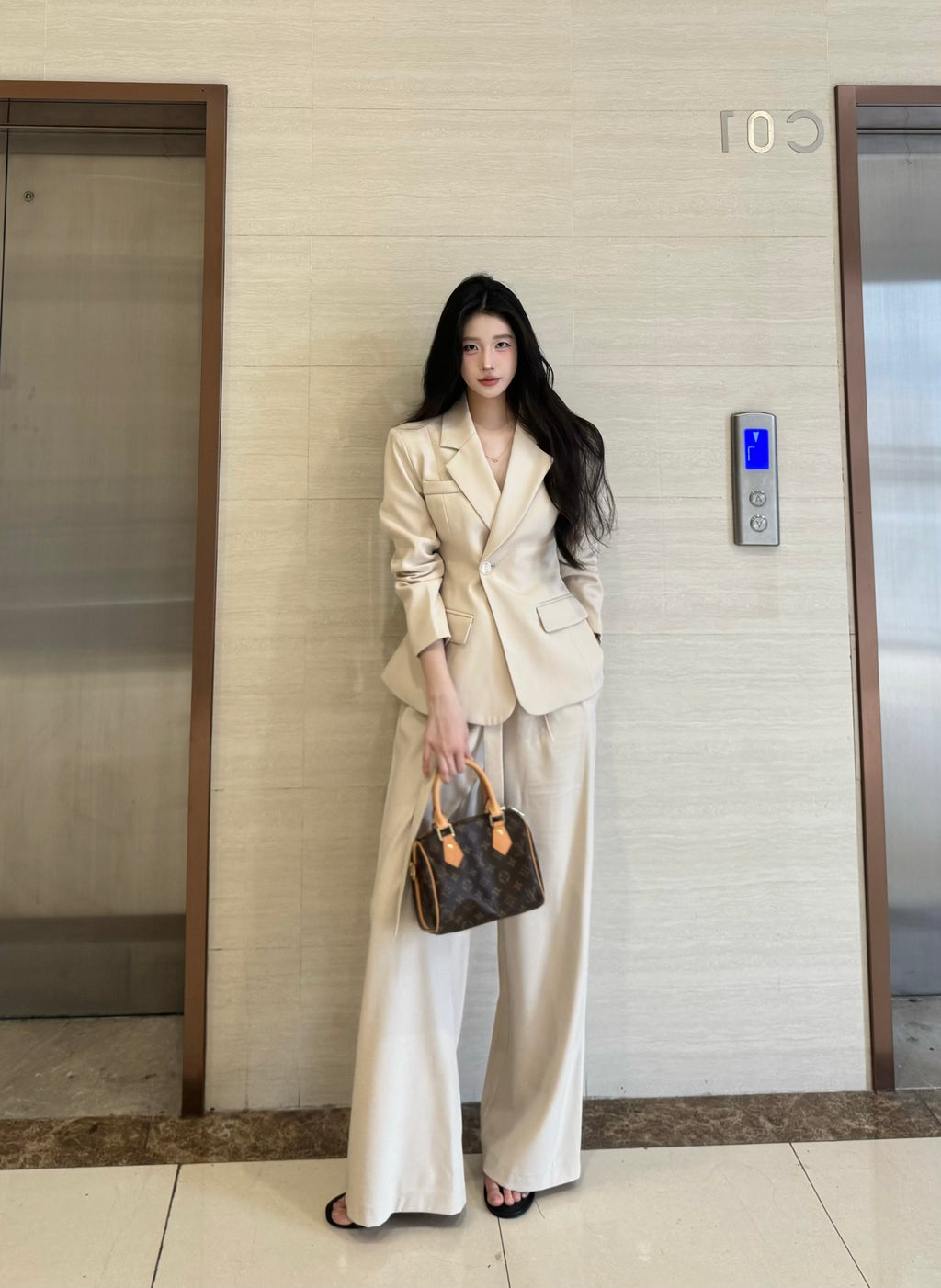 PANPANSTUDIO Korean Wide-leg Pants Suit