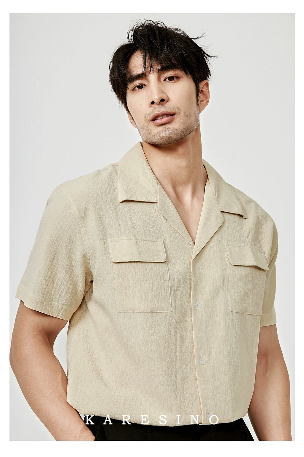 KARESINO Seersucker Breathable Casual Shirt