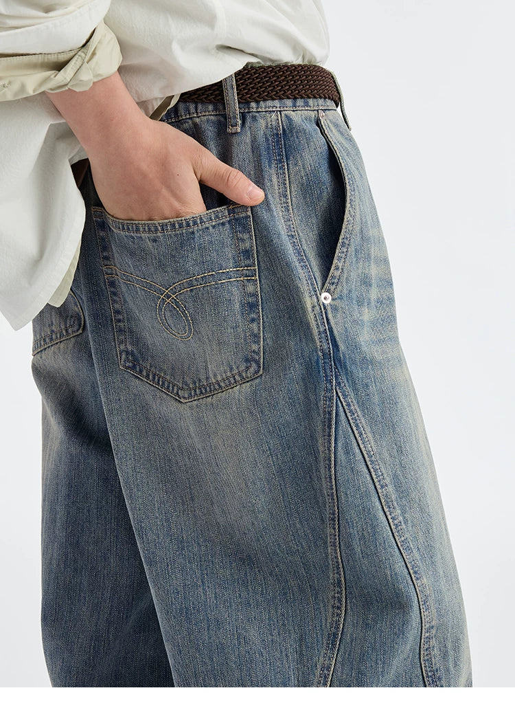BUTTBILL Vintage Stitched Casual Jeans