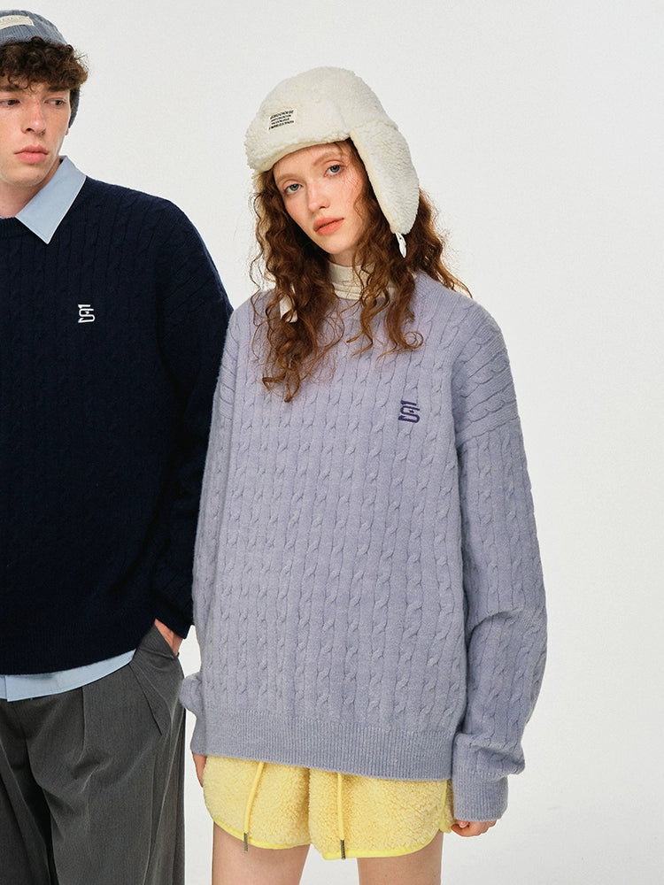 MATCHA STORY Vintage Twist Loose Sweater