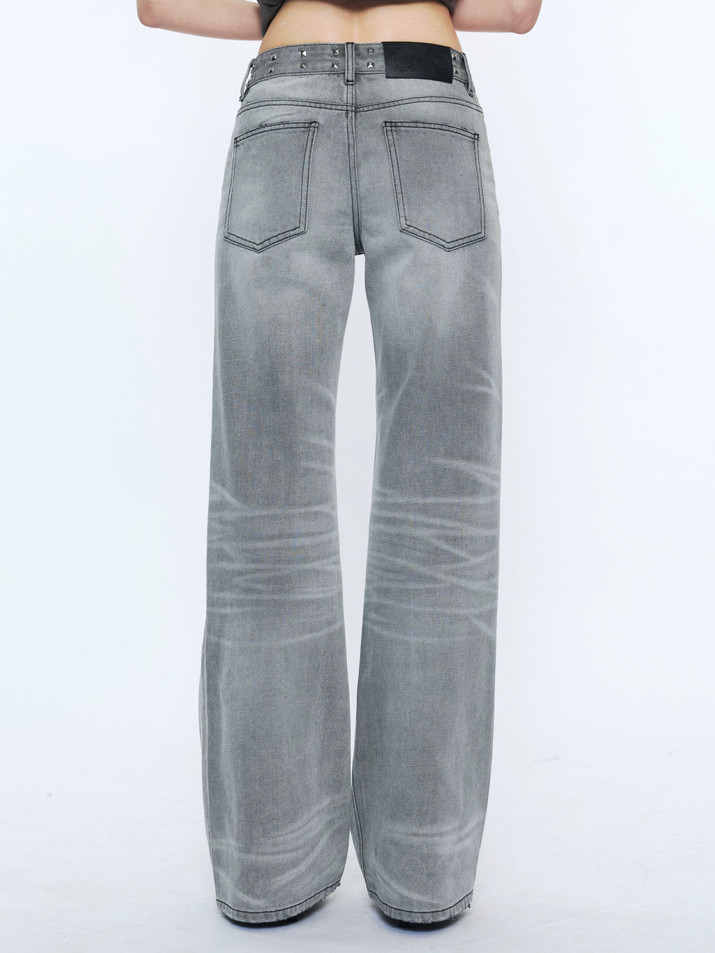 2th Desire Rivet Waist Straight Low Waist Jeans