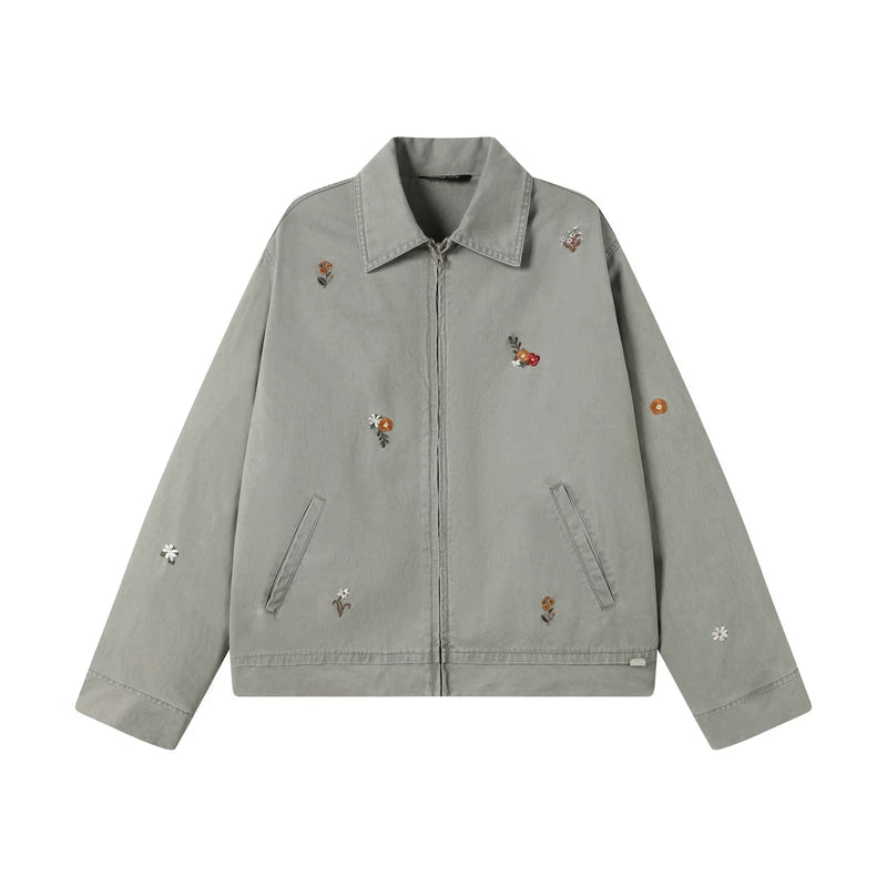 TGNS Small Flower Embroidered Short Tooling Jacket
