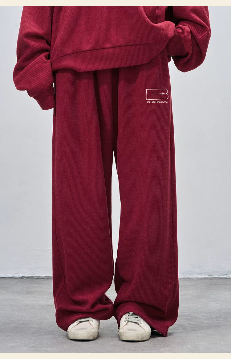 BJHG Red Corduroy Slack Sweatpants