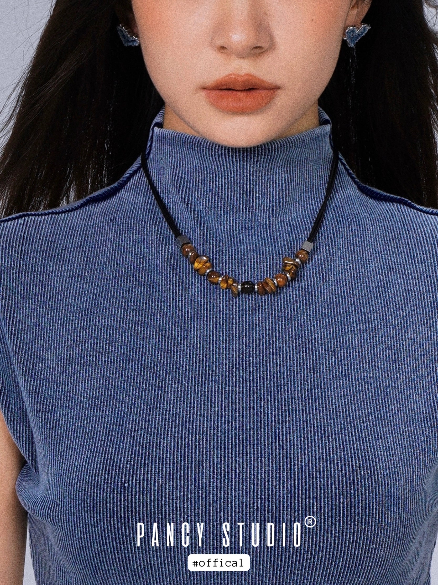 PANCY Maillard Retro Natural Stone Beaded Necklace