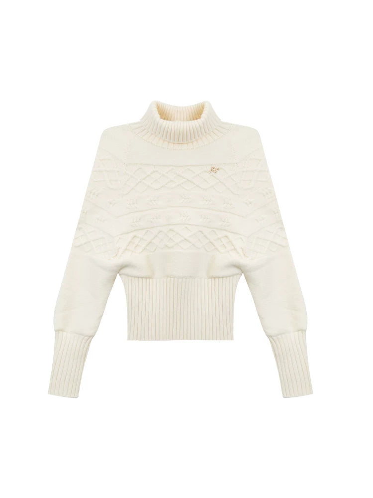 LOVEHEYNEW Turtleneck Lazy Temperament Waist and Thin Sweater