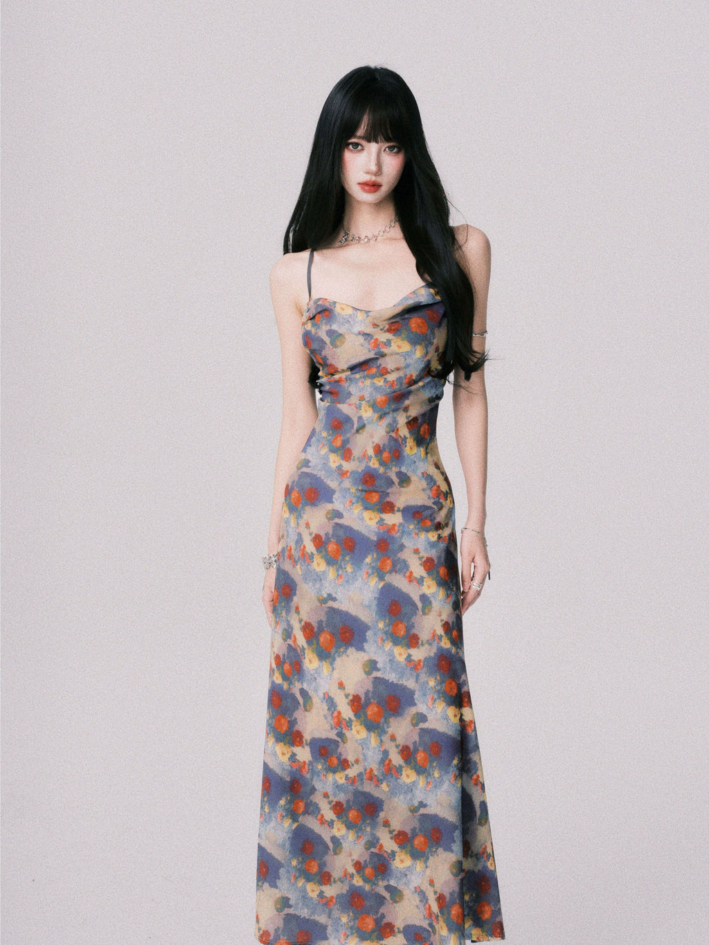 LULUSWINGS Smudge Print Swingneck Suspender Dress