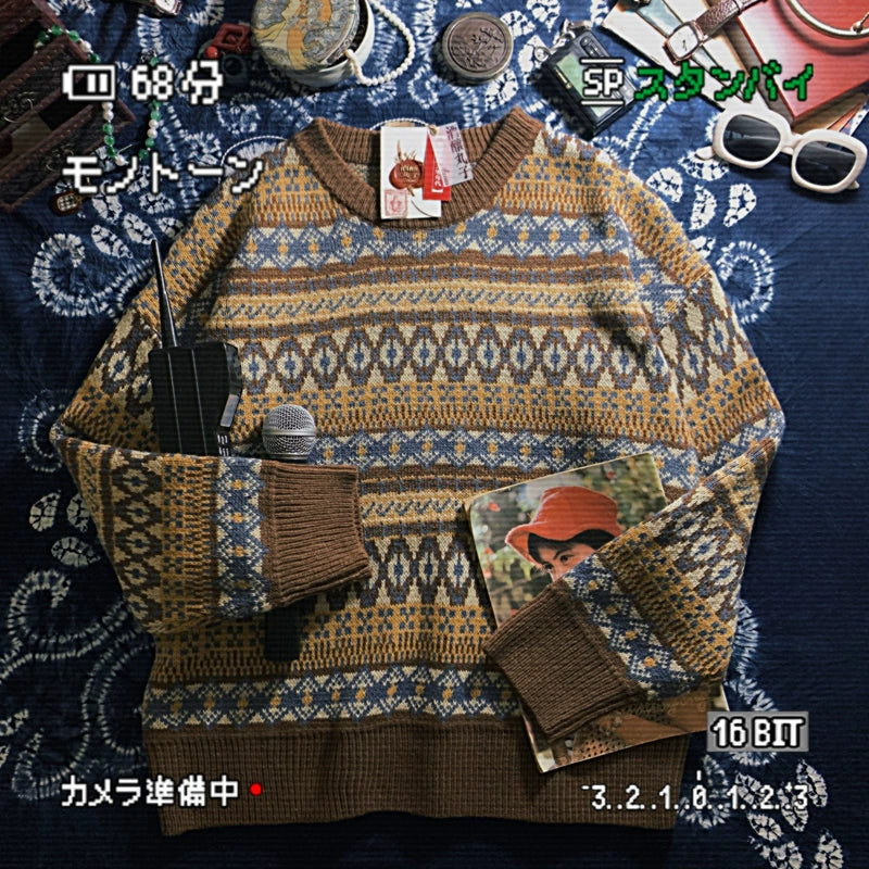 ALOHA Vintage Niche Lazy Striped Knitted Sweater