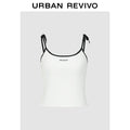 URBAN REVIVO Contrasting Splicing Slim and Thin Sling Vest