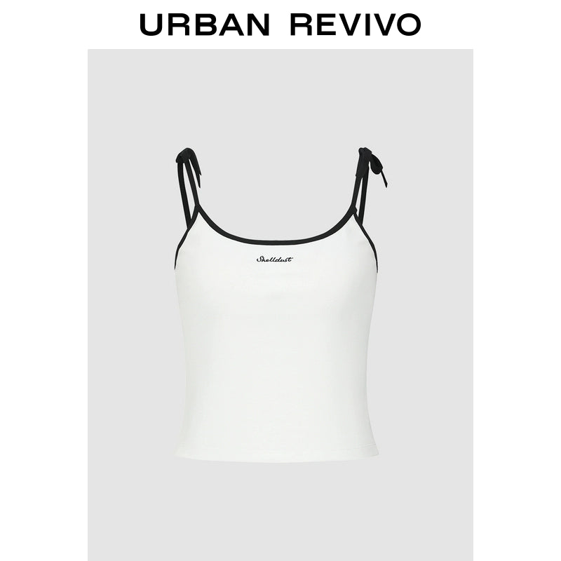 URBAN REVIVO Contrasting Splicing Slim and Thin Sling Vest