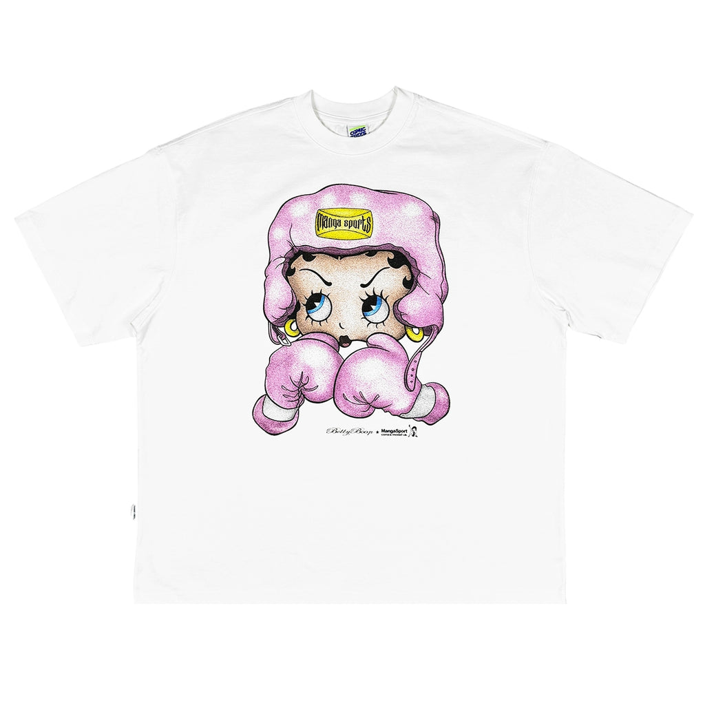 ComicTree Boxing Cartoon Betty Crew Neck Tee
