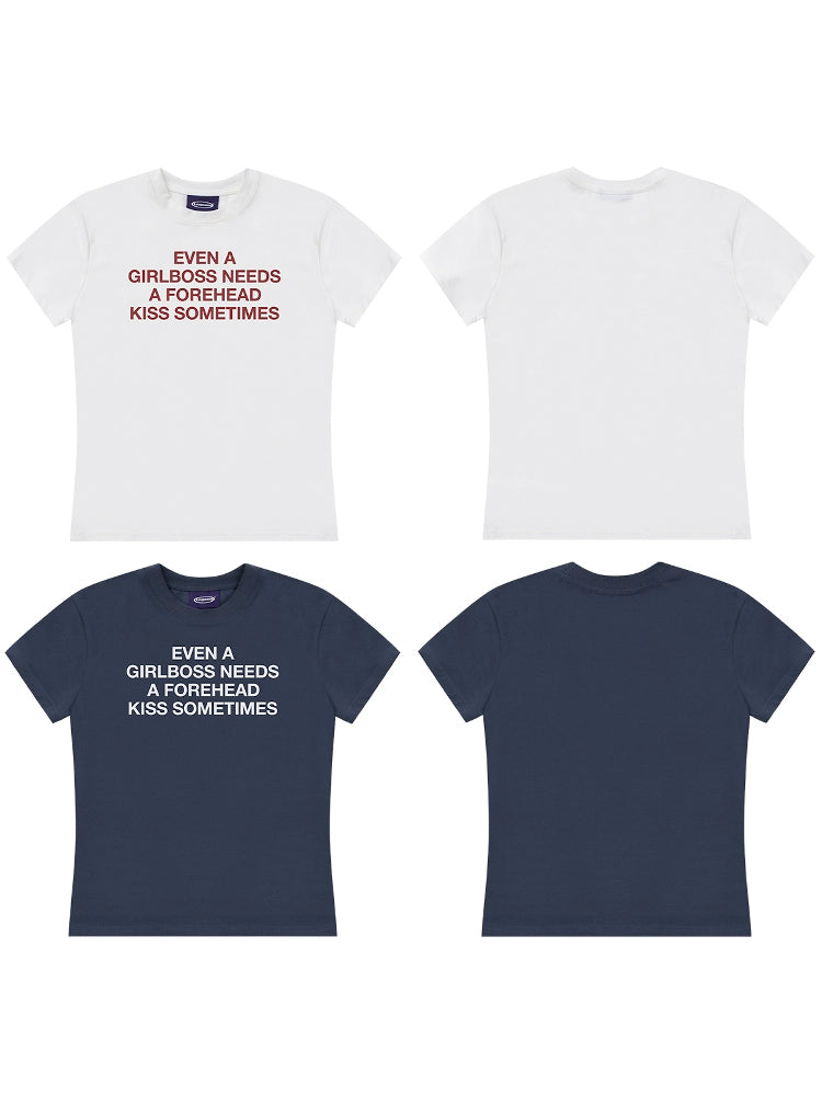 Loopsoon Retro Letter Print Minimalist Tee