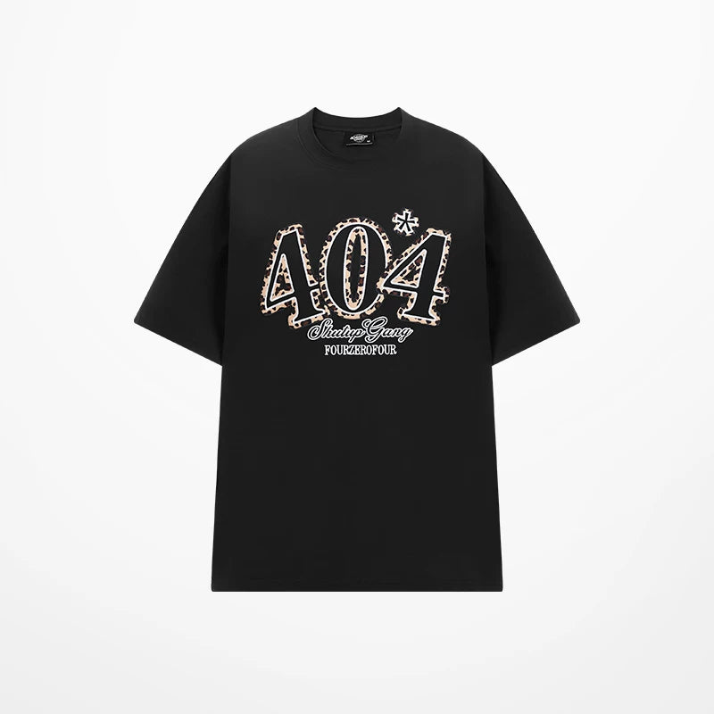 404MOB Leopard Patch Embroidery Loose Tee