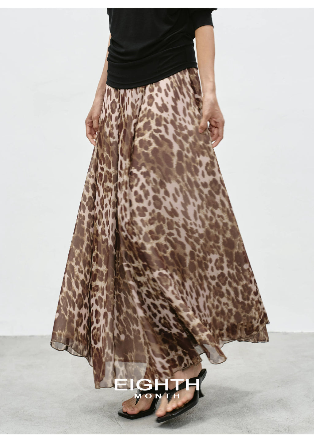 EIGHTHMONTH Leopard Print Swing Skirt