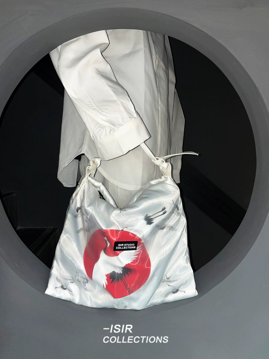 ISIR New Chinese White Crane Youth Splicing Sunset Messenger Bag