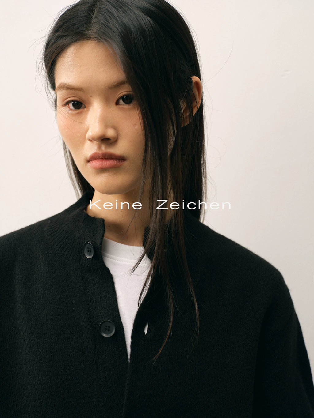 NO LOGO Knitted Button-up Neck Cardigan Sweater