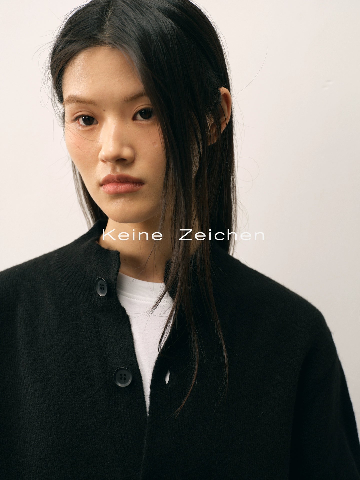 NO LOGO Knitted Button-up Neck Cardigan Sweater