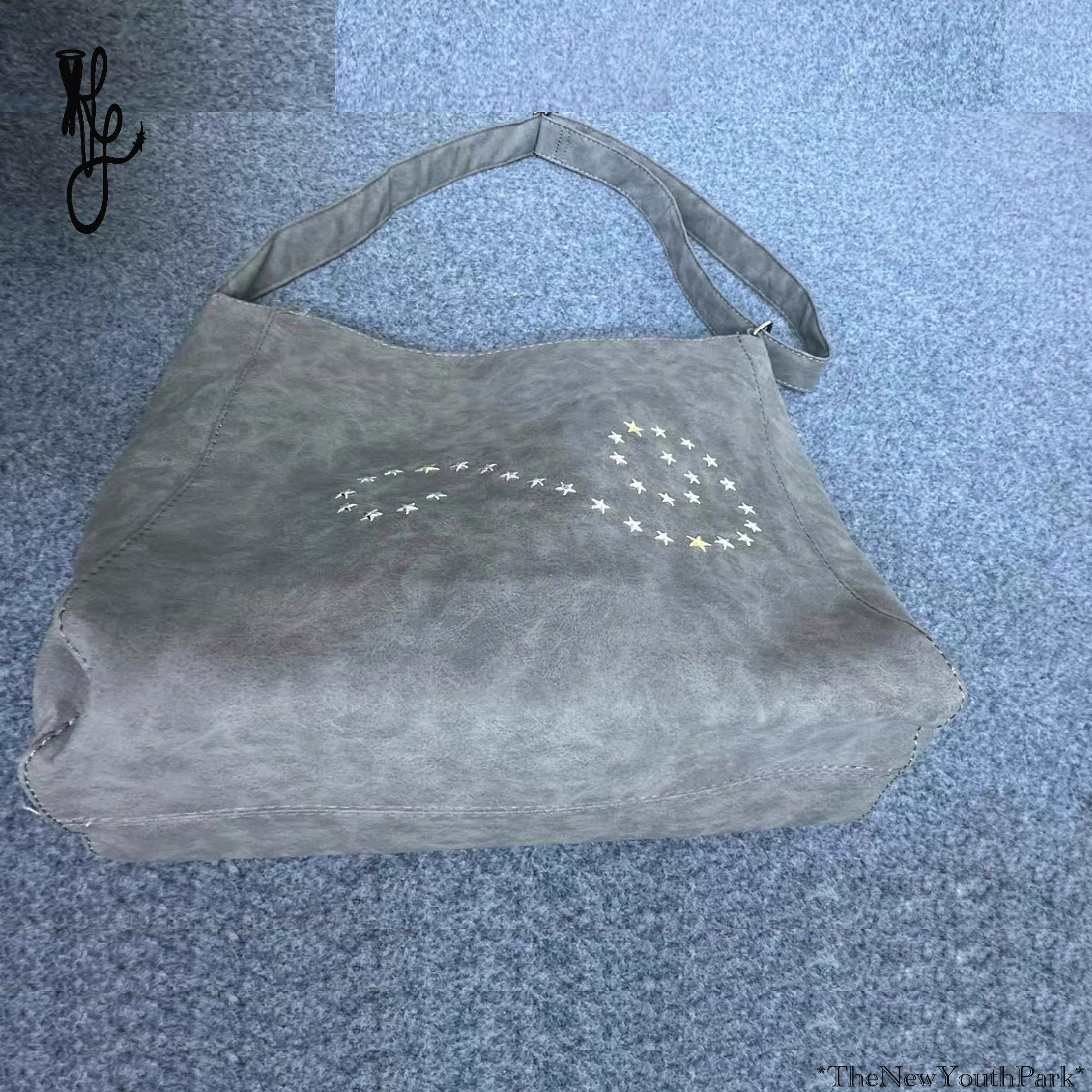 TheNewYouthPark Pentagram Imported Hot Diamond Suede Adjustable Crossbody Bag