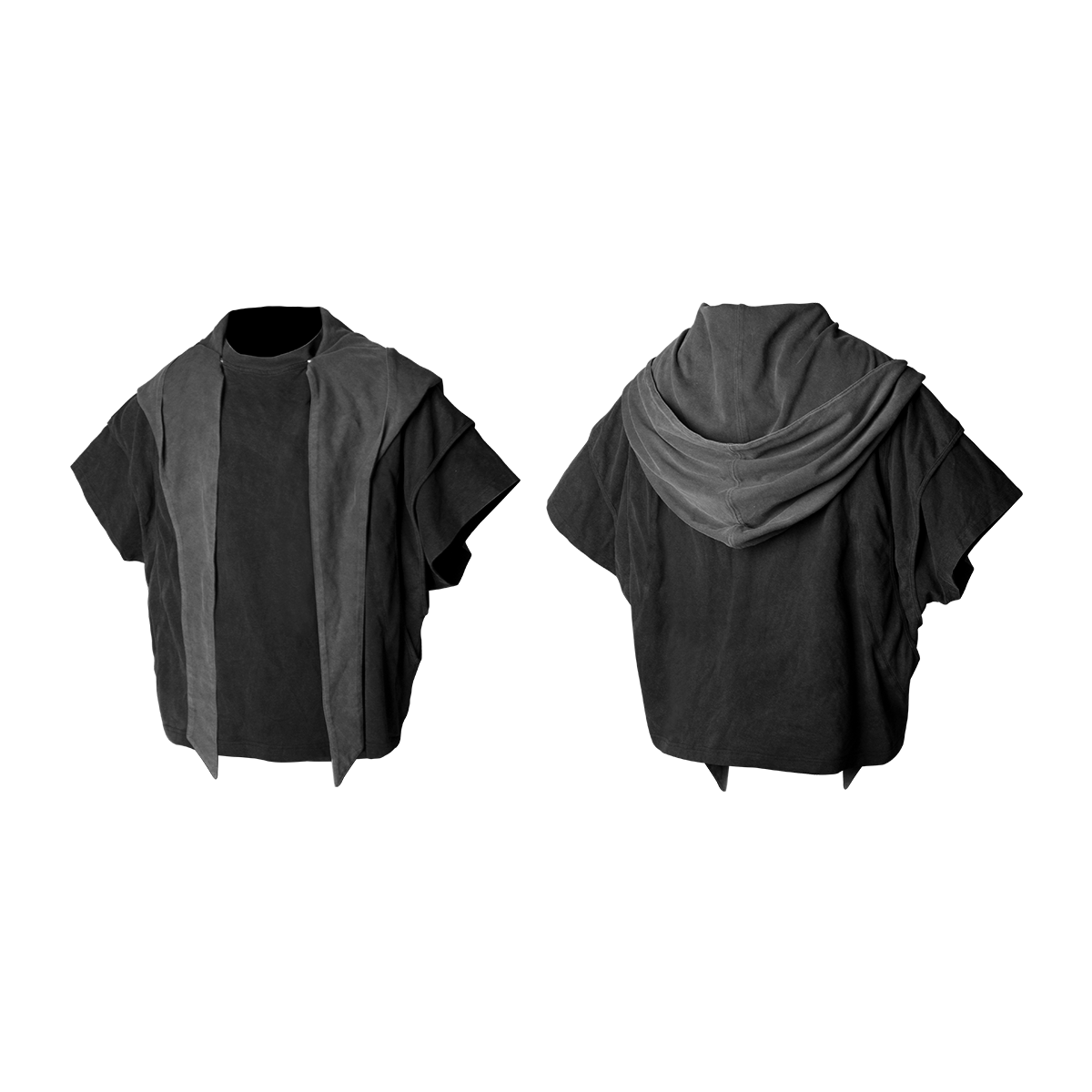 RELABEL Short Width Removable Large Hood Casual Short Sleeve