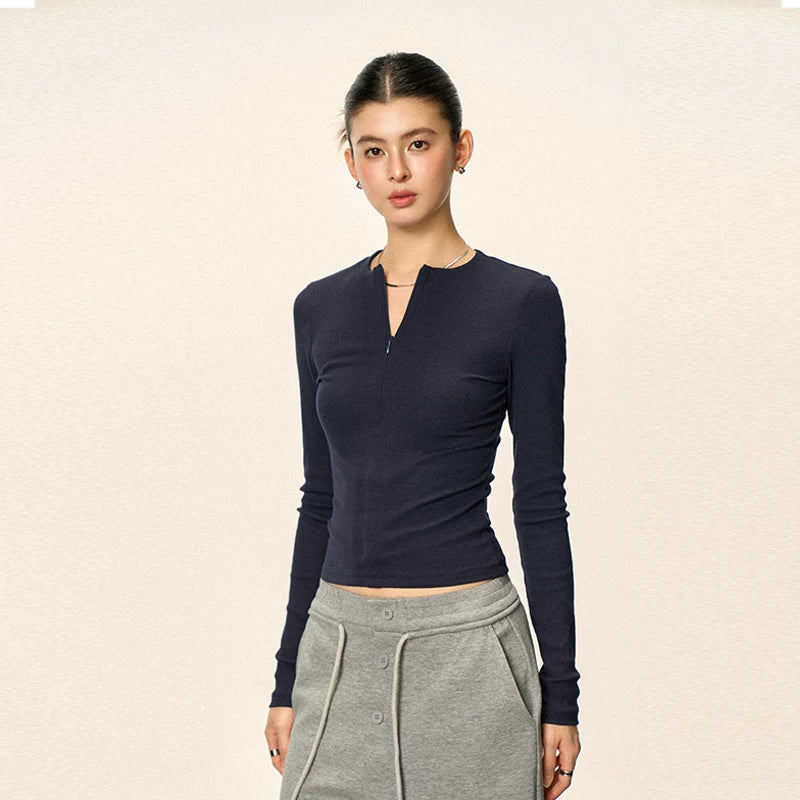 Cherry Melody Slim Slim V-neck Long Sleeves