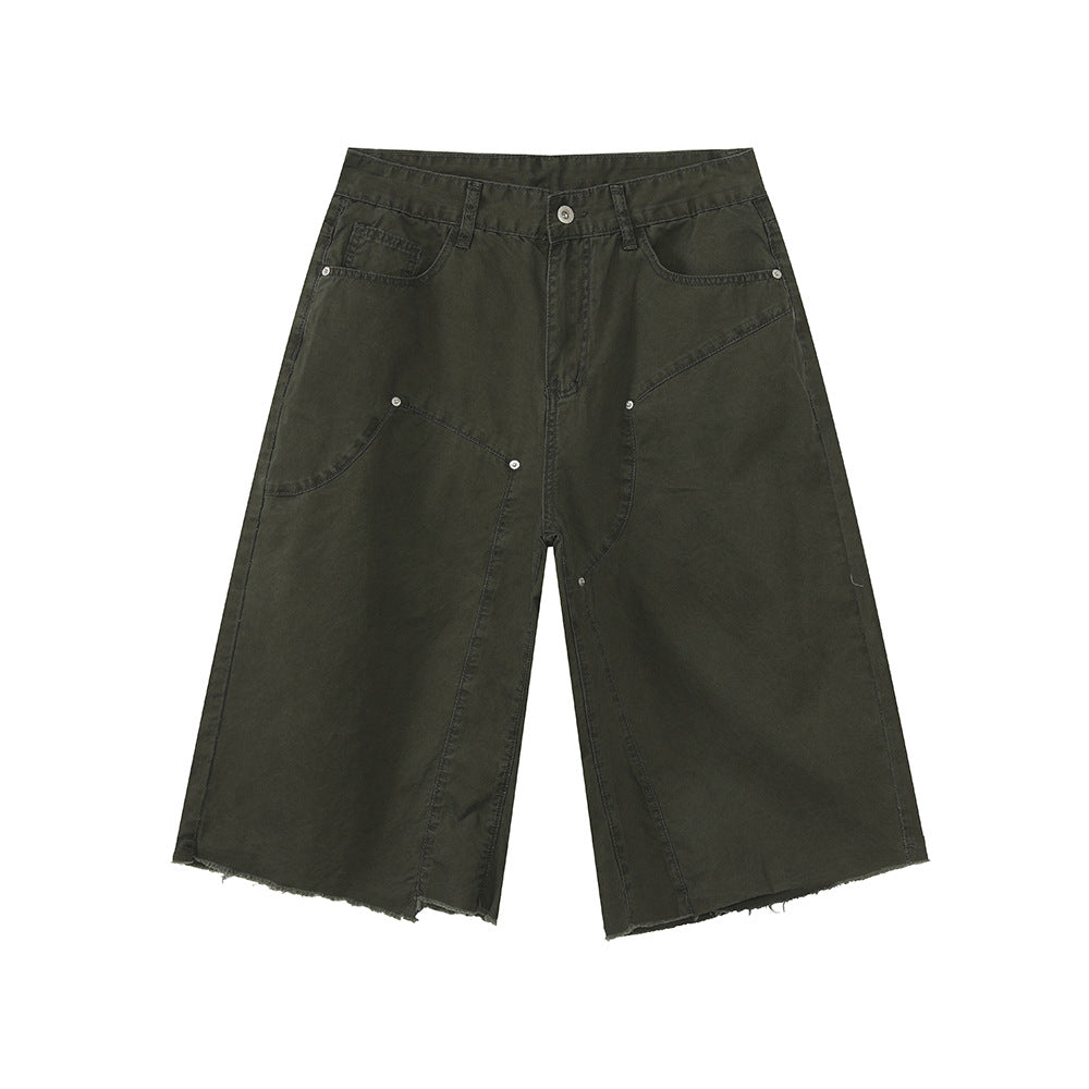 MTLCLOTHES Tooling Logging Rough Edge Simple Seven-point Jeans