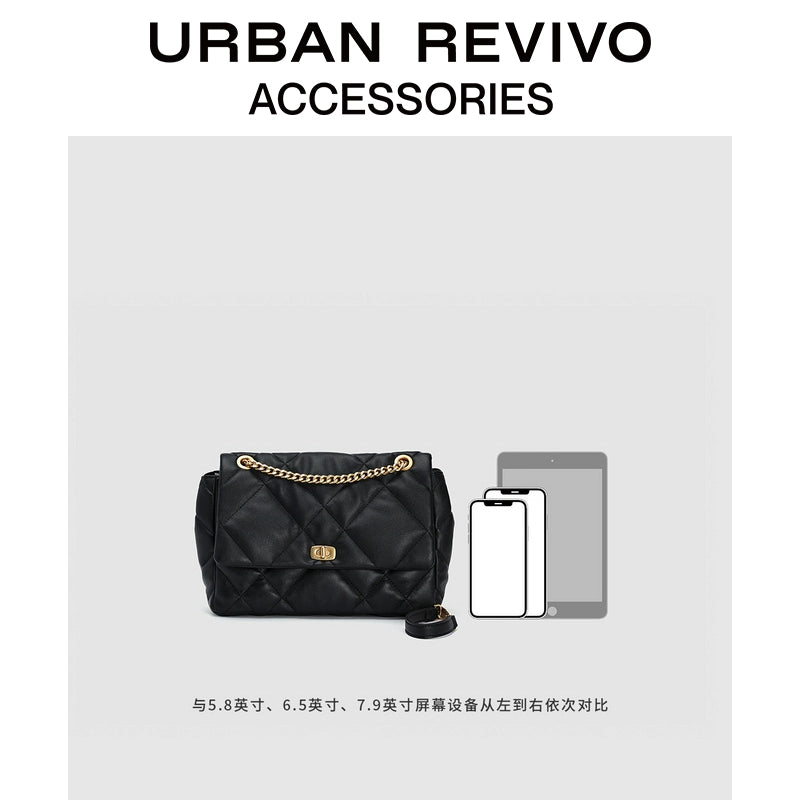 URBAN REVIVO Fashion Quilted Shoulder Messenger Bag