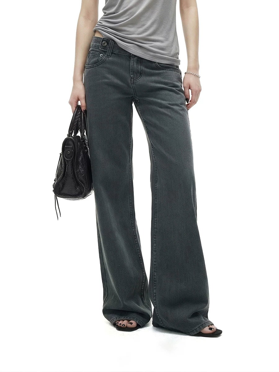 WITHMIN Low-rise Slim Straight Casual Pants