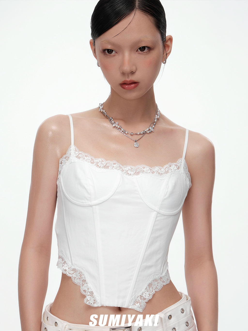 SUMIYAKI Broken Pearl Double Clavicle Chain