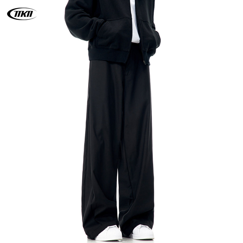 11KN Loose and Simple Casual and Thin Wide-leg Pants