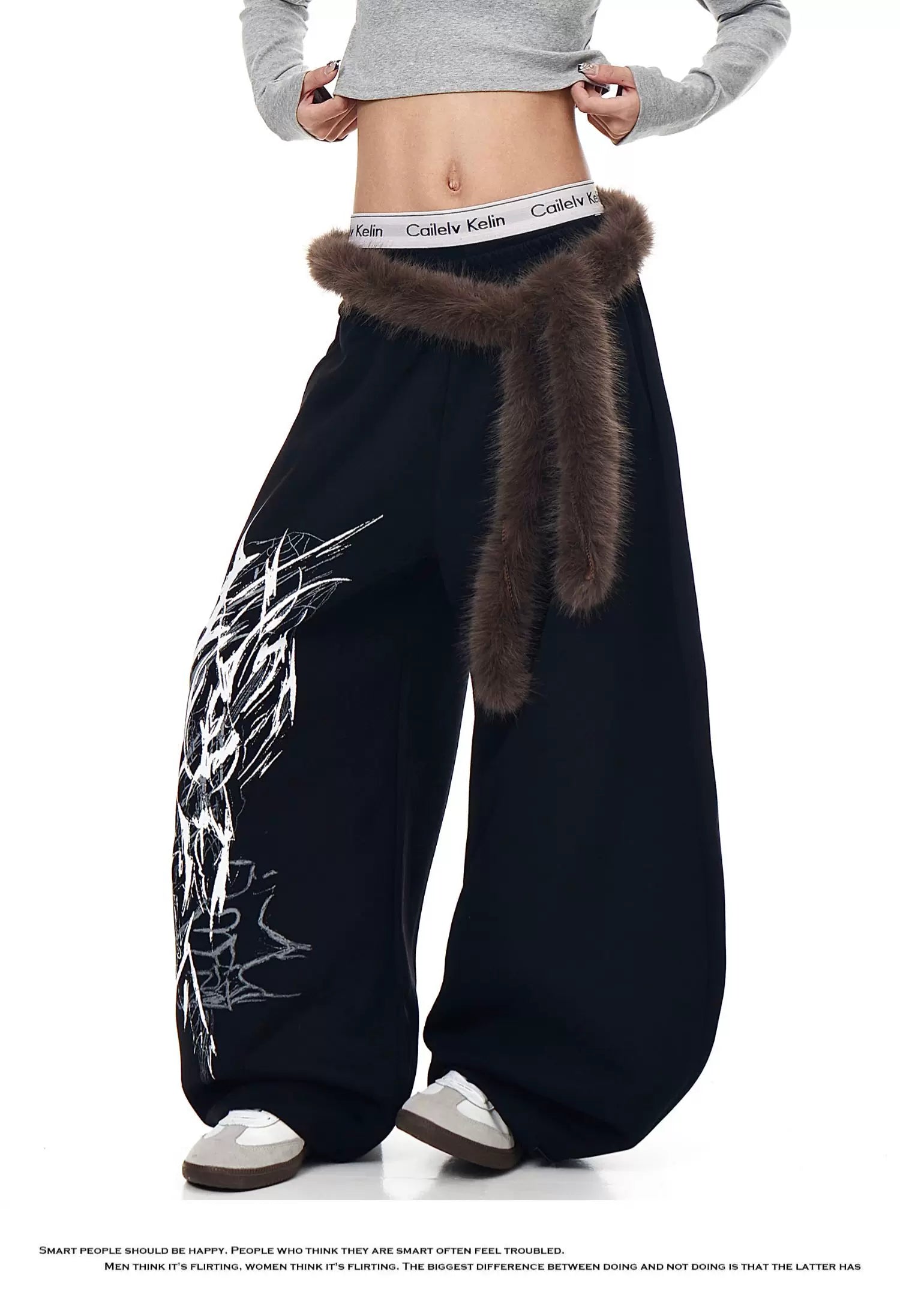 BLACKLISTS Vintage Plush Belt Scimitar Sweatpants