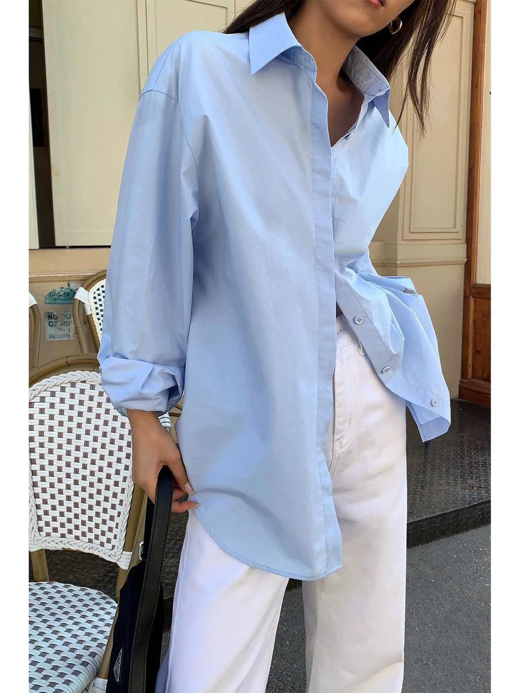 (Clearance) NEVA HU Korean Version Retro Hong Kong Flavor Loose Casual Shirt