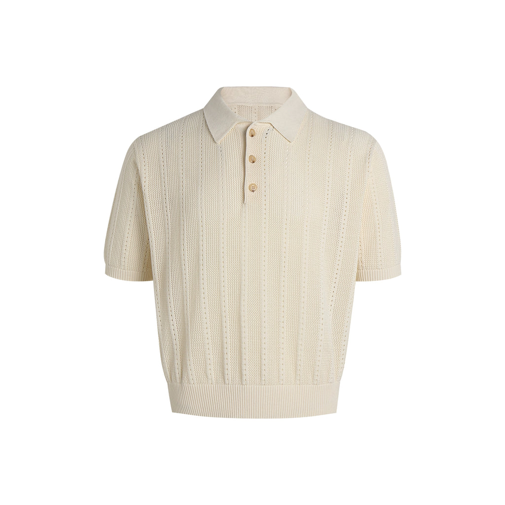 Set for Life Retro Polo Short Wide Lapel Tee