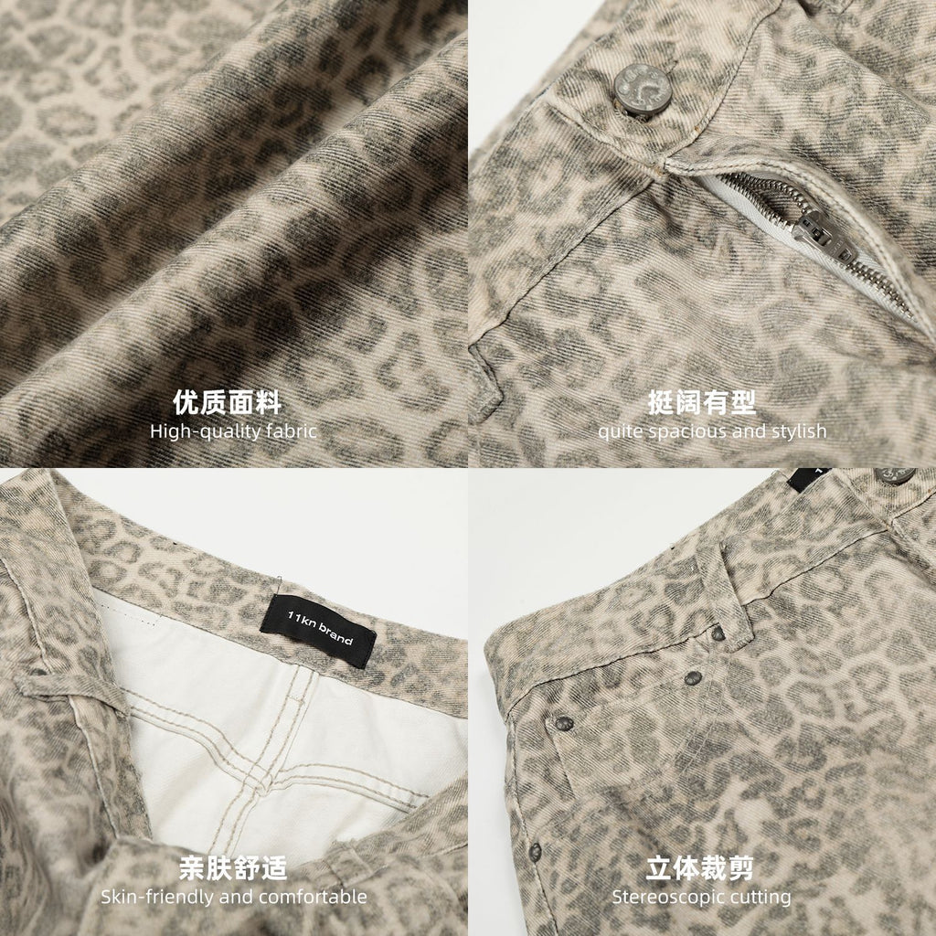 11KN Straight Leopard Jeans