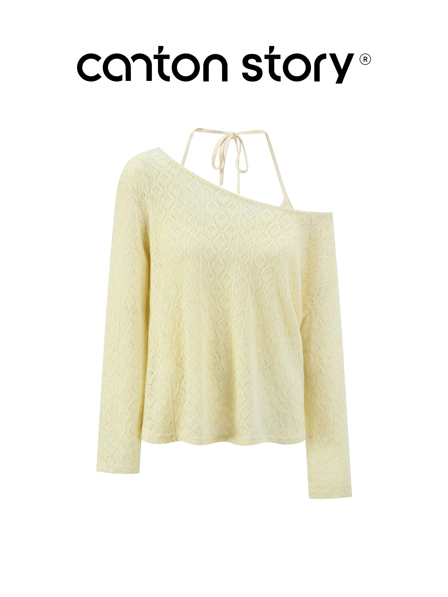 Cantonstory Lazy Neck Sling Vest Two-piece Set