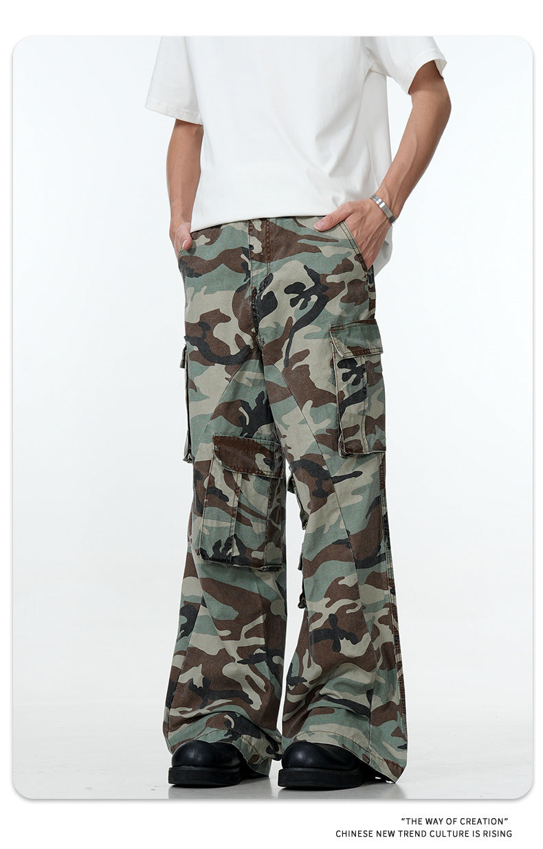 11KN Retro Micro-pull Camouflage Overalls