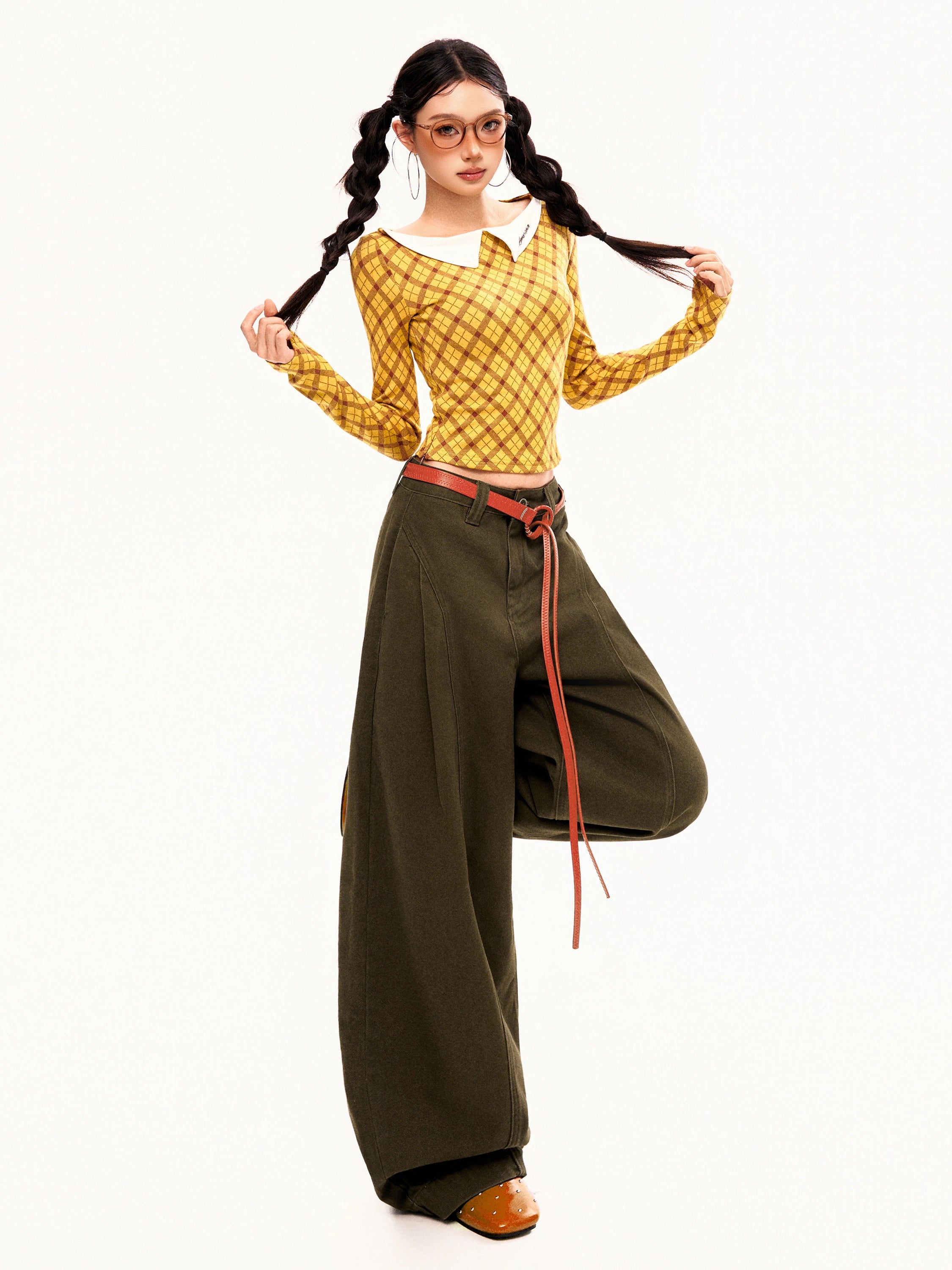 KPSR Vintage Pleated Scimitar Jeans