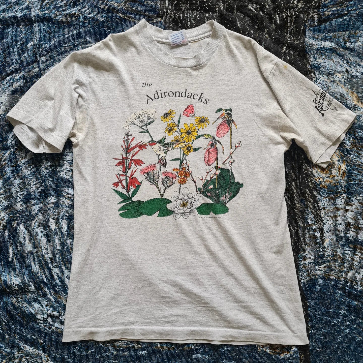 Wang Youbing Round Neck Hand-painted Printing Loose Tee