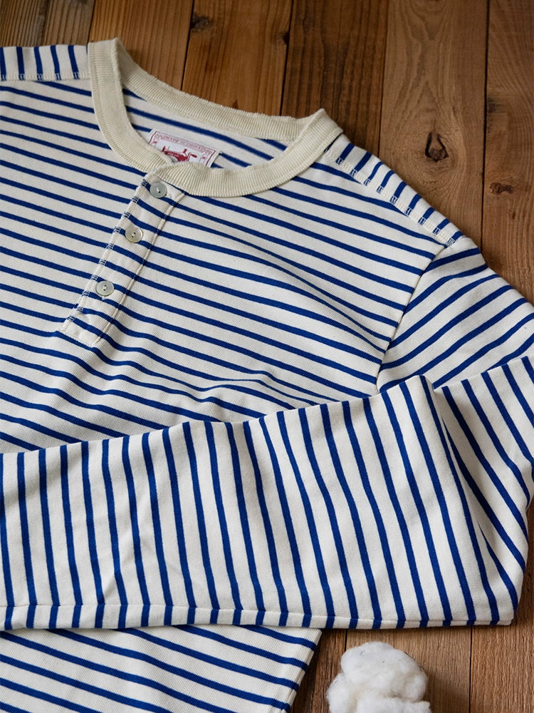 PrintAce Vintage Striped Blue and White Long Sleeves