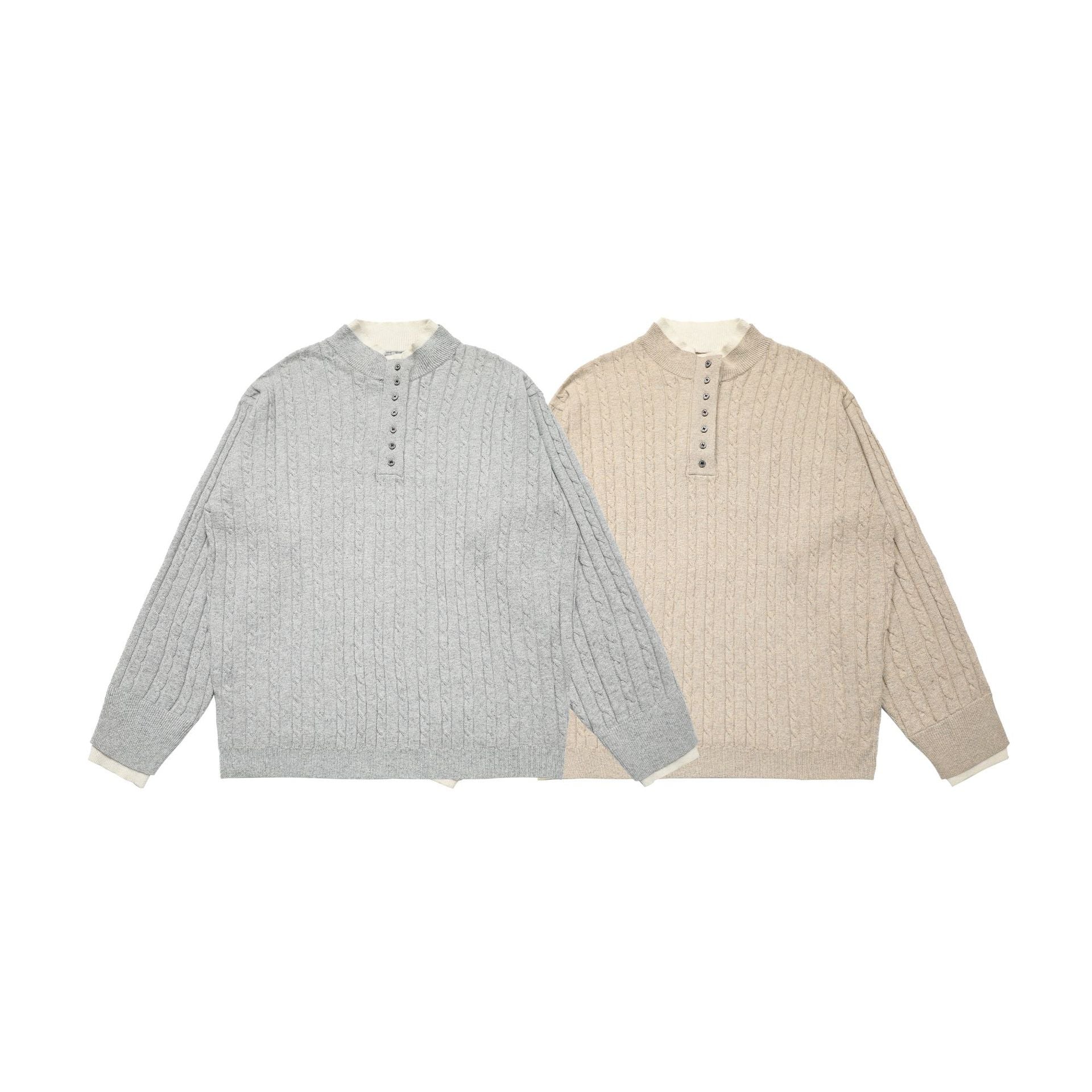 CHANYOOU Vintage Fake Two-piece Twist Knitted Sweater