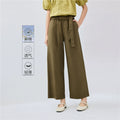 Giordano Strap-on Wide-leg Elastic Waist Capris